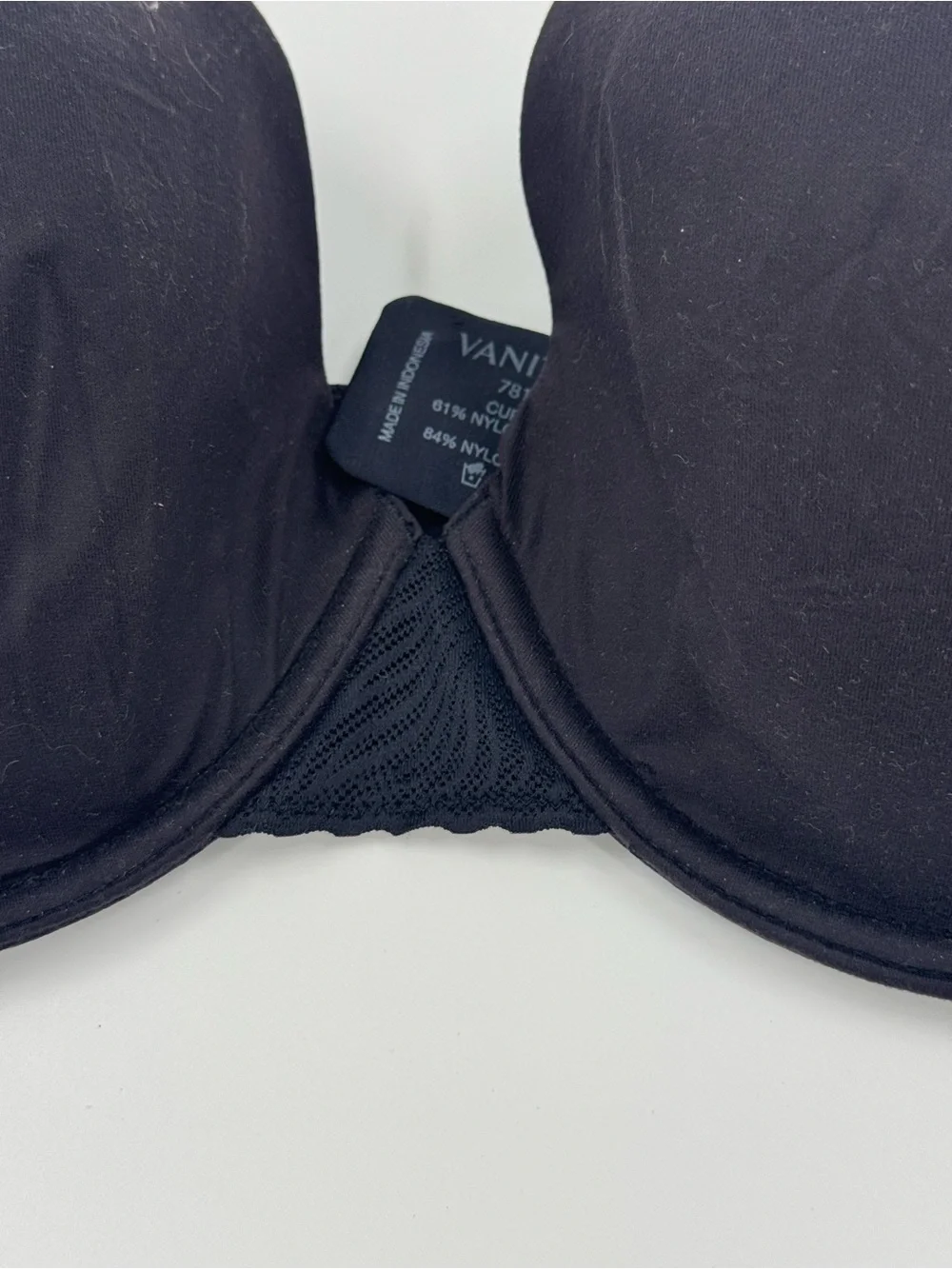 NWT Vanity Fair Black Effortless Bra Size 42C